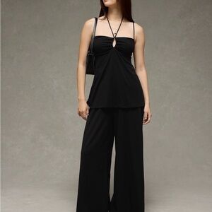American Eagle Outfitters Black Wide Leg Jumpsuit